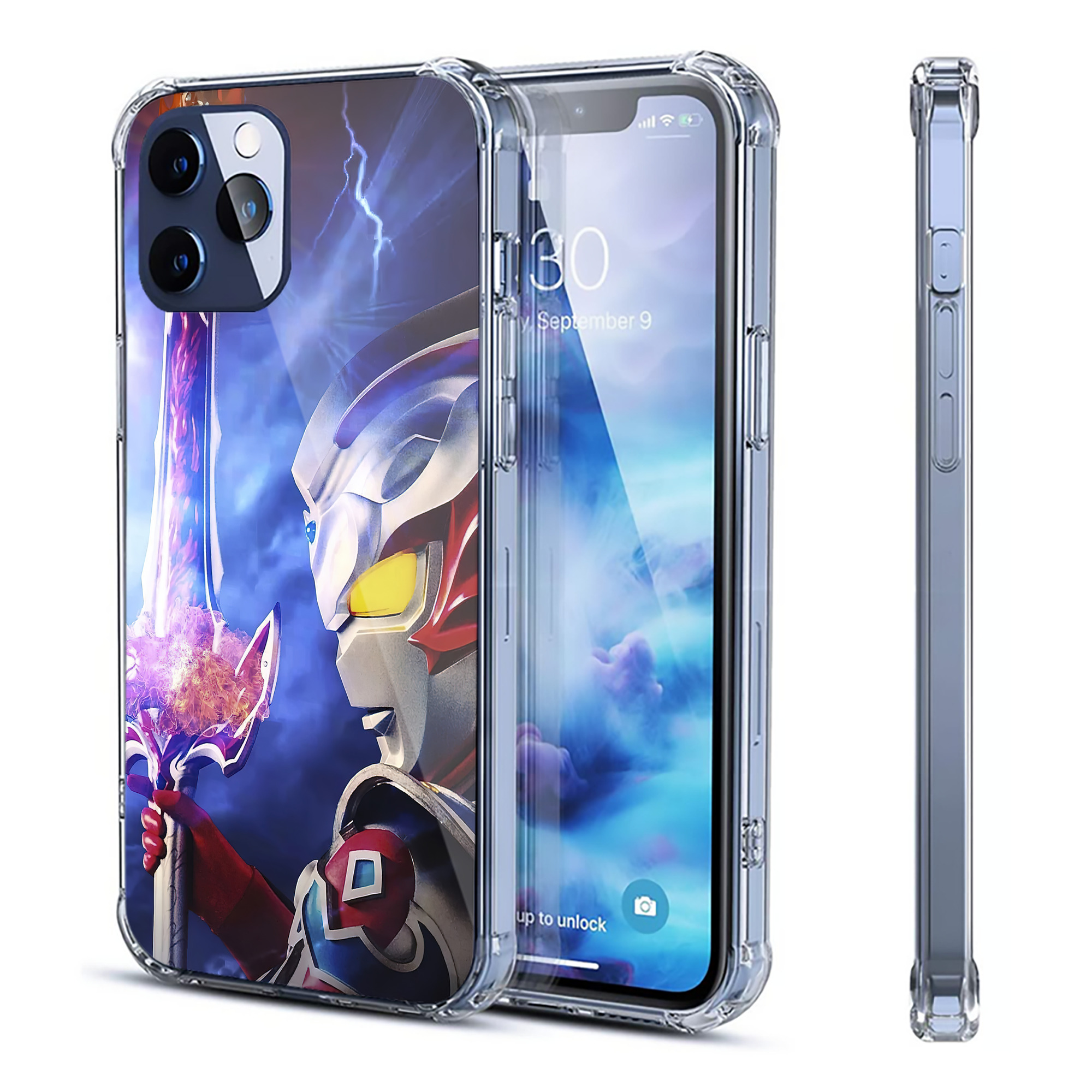 （画像用） ウルトラマン Ultraman 【iPhone 12シリーズ対応】透明スマホケース（クリアソフトケース）
